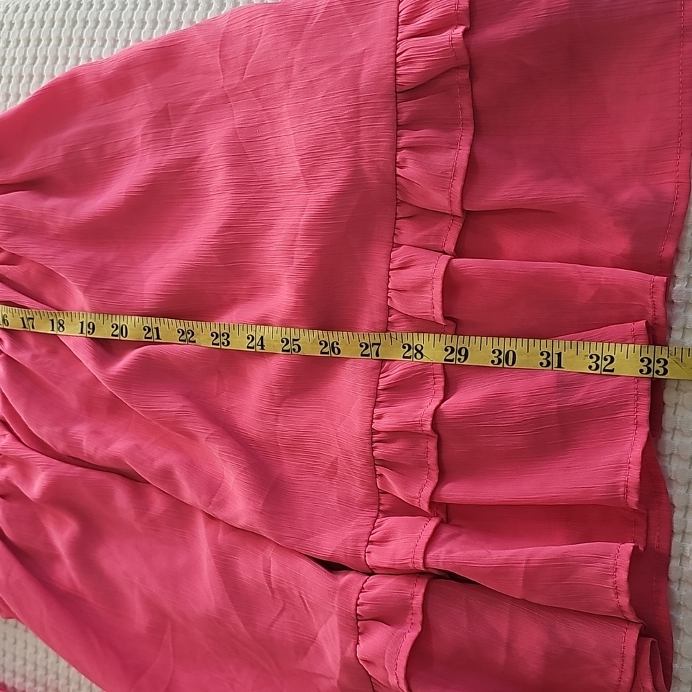 ZESICA Deep V Neck Knot Front Smocked Wiast Mini Dress Size L - Picture 9 of 13